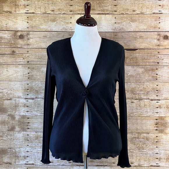 Black Size Large Ribbed Cardigan - Picture 4 of 9